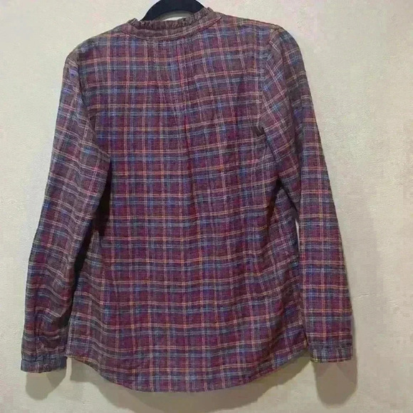 Carbon 2 Cobalt Women Wheaton Plaid Button Down Long Sleeve Shirt Size Small - Picture 5 of 11